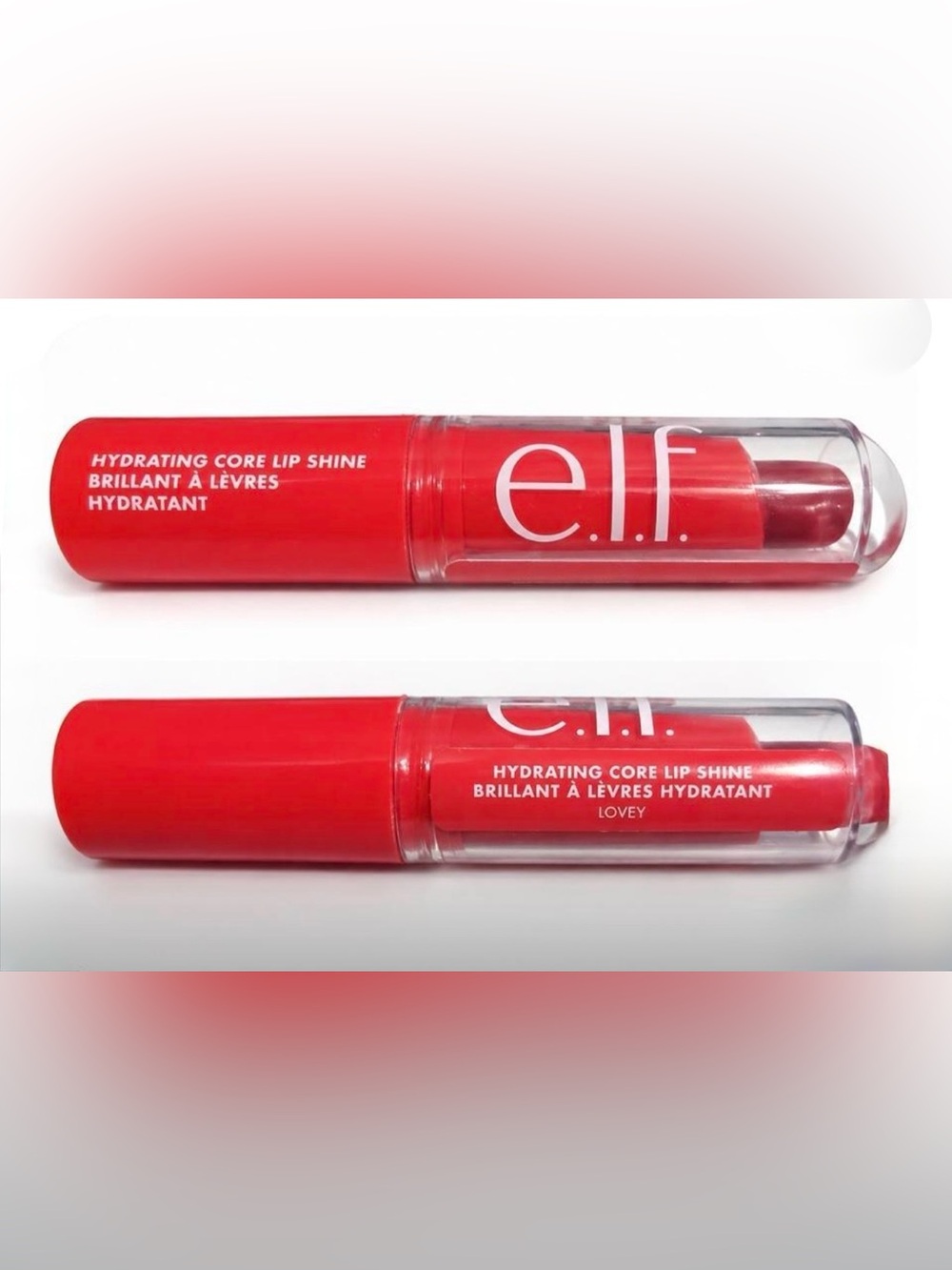 e.l.t. Lip Glow Shade Lovely NEW Hydrating Core Lip Shine in Red